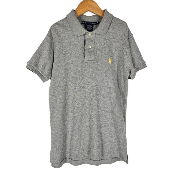 RALPH LAUREN SPORT MEN'S GRAY SLIM FIT 100% COTTON POLO SHIRT - Picture 1 of 10